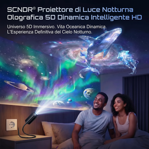 𝐒𝐂𝐍𝐃𝐑® 🌌✨𝐏𝐫𝐨𝐢𝐞𝐭𝐭𝐨𝐫e di Stelle - Luce Notturna Olografica 5D Intelligente