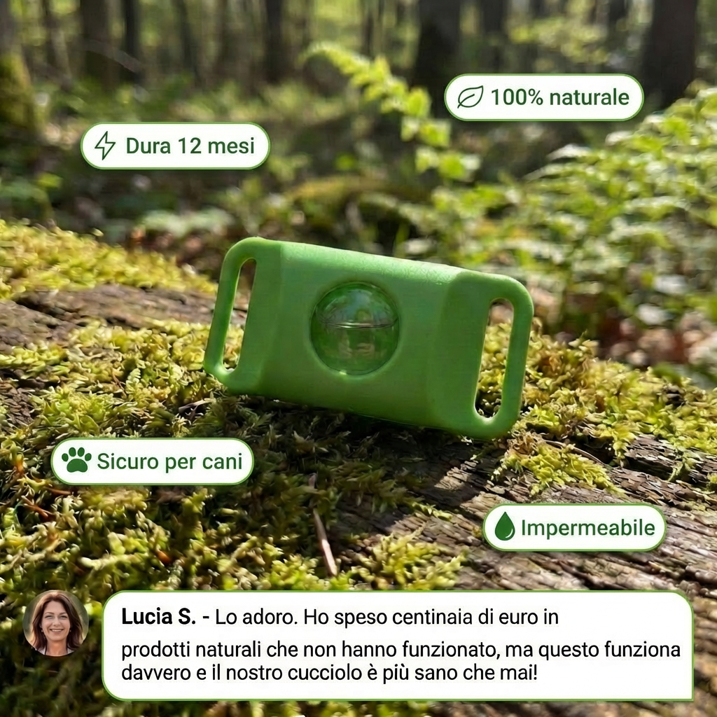 Ciondolo AAFQ™ - 12 mesi di protezione naturale per cani